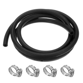 M METERXITY Fuel Line Hose, 5mm ID 11mm OD 4.9ft Length, NBR Rubber High Pressure Heat Resistant Gas Line Hose Oil Hose W 4pcs Clamps for Automotive Fuel Systems/Steam Emission/Engines