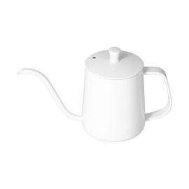 Hand Drip Coffee Pot Stainless Steel Coffee Pouring Kettle Pour Over Gooseneck Tea Pot with LidWhite 600ml