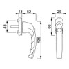 HOPPE Duraplus Atlanta Window Handle in Aluminium Traffic White (with