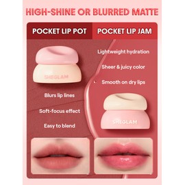 SHEGLAM Hydra Jelly Pocket Lip Paste Velvet Matte Lipstick Lip Tint Covers Lip Wrinkles - Pomelo Plump