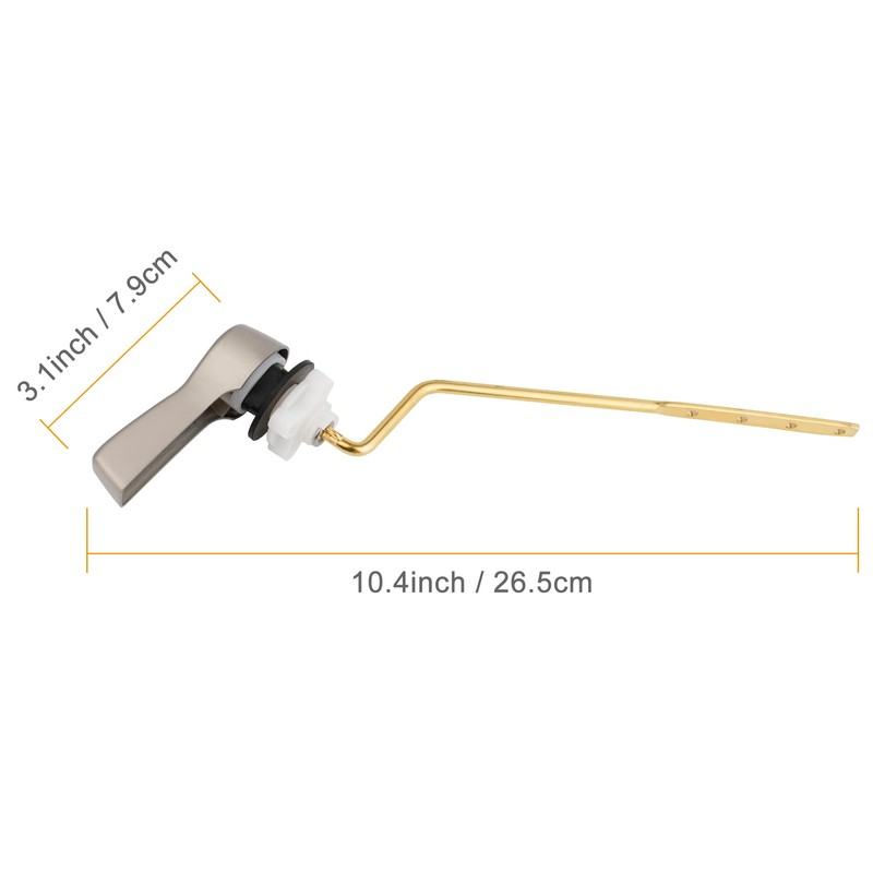 Hibbent Universal Metal Side Mount Toilet Handle Replacement Kit, Brass
