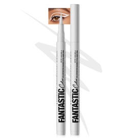 White Matte Liquid Eyeliner Pencil, Colorful High Pigmented Waterline Eye liner Waterproof Pen, Bright Colored Smudgeproof Long Lasting Eyeliner Pen Christmas Party Festival Makeup Gift for Women-01