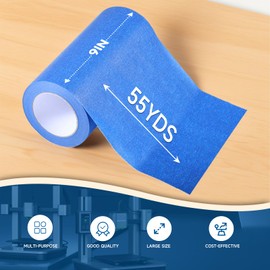 Pueatte Wide Blue Painters Tape, 9 Inch x 55 Yards, Wide Masking Tape for 3D Printing, Laser Cutting, Painting, Crafting, Labeling, Packing, Office, School, Home Use, Removes Cleanly for 21 Days