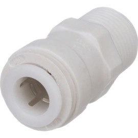 Watts 1001-0608 AquaLock Plastic Mini Series, 3/8" OD x 1/2" MNPT/NPTF Lead-Free Polypropylene Mini Male Adapter, O-Ring, Quick Push-to-Connect Design, Tool-Free Installation