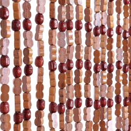 BECHAEO Handmade Beaded Door Curtain for Doorway Boho Hanging Door Bead Curtain for Hallway Closet Bedroom Living Room Divider Hippie Aesthetic Room Decor, 35.5 x 75 Inches Brown