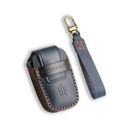 【LEXLEYS New Type Keychain】Toyota New Prius 60 Series Dedicated Genuine Leather Keychain Leather Cover with PRIUS Logo Scratch Protection Custom Smart Key Holder, blue