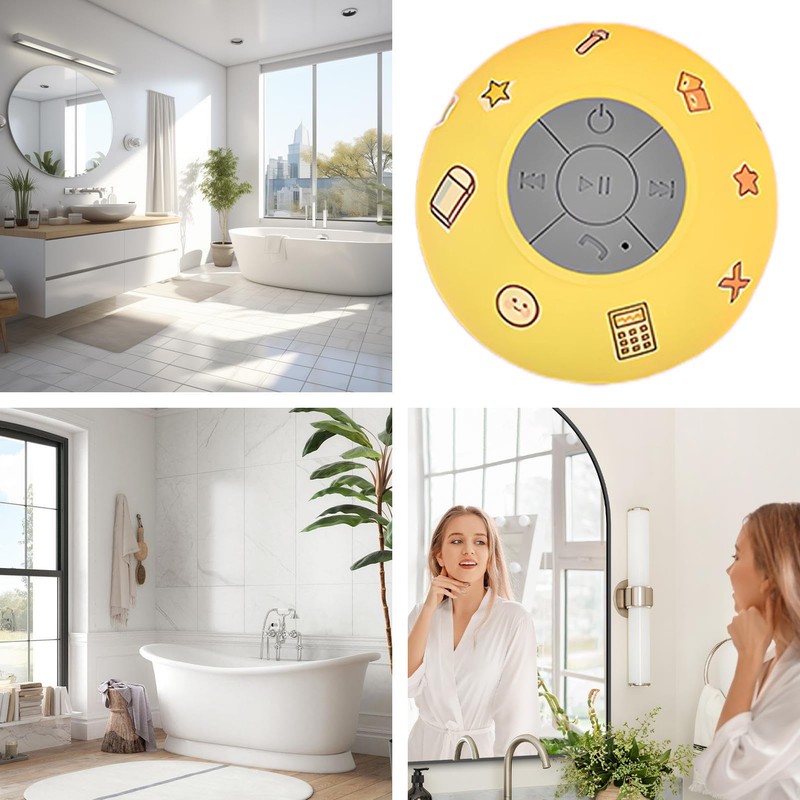 Portable Wireless Speaker - Suction Cup Speaker - Water-Resistant Wireless