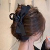 Bow Hair Claw Clip for Women, 2PCS Black Hair Bow