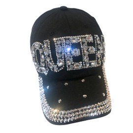 Popfizzy Queen Hats for Women, Bedazzled Queen Gifts, Bling Hats for Women, Sparkly Rhinestone Hat, Trendy Queen Accessories