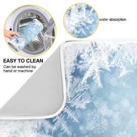 Blueangle Blue Snowman Dish Drying Mat Easy Clean Dishwasher Safe Heat Resistant Eco-Friendly Countertop Mat, Large 18 inches X 24 inches