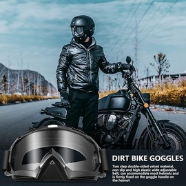 SHZLZY Gafas de Motocicleta, 2 Pcs Gafas de Moto de Cross Atv para Jóvenes, Anteojos de Equitación, Anteojos de Esquí, Anteojos a Prueba de Viento, para Adolescentes, Hombres, Mujeres (Estilo 1)