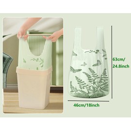 110pcs Small Trash Bags for Bathroom, Office, Kitchen,Bedroom Waste Bin 4 Gallon 1.1 Mil Thick Garbage Bags Separated Strong Rubbish Bags (Green, 110 Counts)