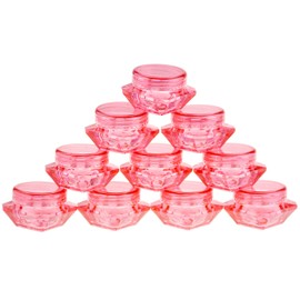 Wowlife - 50 tarros de plástico vacíos de 5 gramos y 5 ml para crema, sombra de ojos, uñas, polvo, joyas, bálsamos labiales, tóneres, Rojo