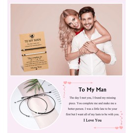 UNGENT THEM Christmas Gifts for Husband from Wife Mens Birthday Gift Ideas Bracelet Anniversary I Love You Sweetest Valentine Day Gifts for Him Men Who Have Everything