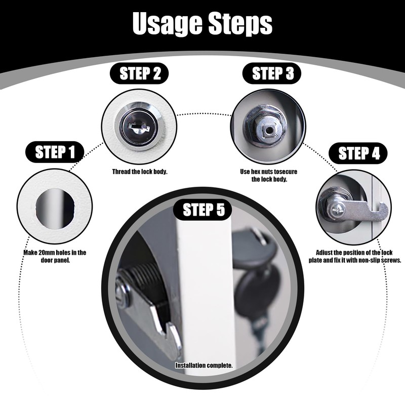 Letterbox Lock, Letter Box Lock, 5 Keys with 5 Different