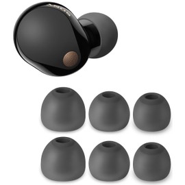 Geiomoo Silicone Ear Tips for Sony WF-1000XM5, Replacement Eartips Earbuds Earpads (Black, L/M/S)