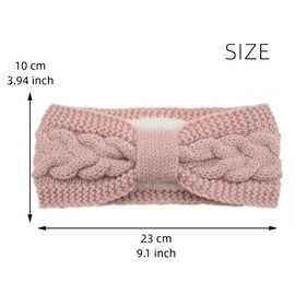 Whakano Winter Vintage Headband Braided Headbands Knitted Thickening Ear Warmers Elastic Wide Fashion Headband for Everyday Sports Yoga for Women and Girls, Beige