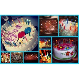 Colorflame Amazing Colorflame Multicolor Happy Birthday Candles (12 Count),Unscent