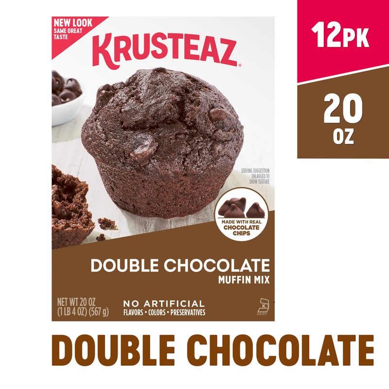 Krusteaz Muffin Mix, Double Chocolate Muffin Mix, Made with Real