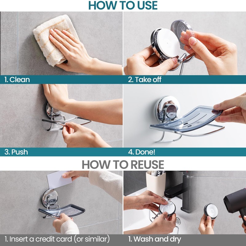 TAILI Soap Dish with Drain for Bathroom, Max Hold 5