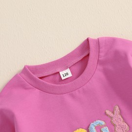 wybzd Toddler Girl Easter Matching Outfit Baby Bunny Egg Star Hip Hop Sweatshirt Tutu Skirts Dress Little Kids easter Clothes Wine Red Egg Star 4-5 Years