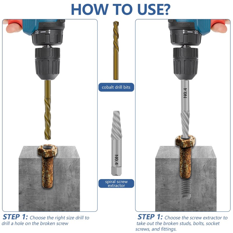 MABLEVI 49 Pcs Screw Extractor Bolt Extractor Set, Left Hand