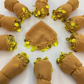 10x Halay Mendili Set Dance Cloths Dügün Wedding Engagement Kina Mendil Nisan Dügün Turkish Wedding (Gold)