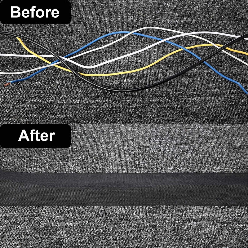 WILLBOND 20 Feet Cable Grip Floor Cable Cover Cord Cable