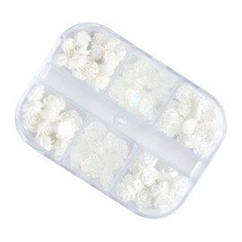 Baluue 6grid Nail Art Roses Flower Nail Charms Manicure Decors Set for Salon Accessory