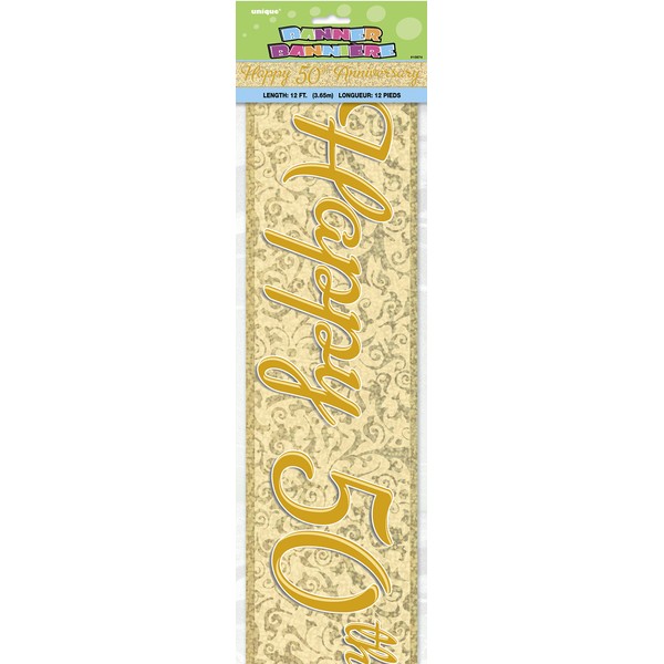 50th Gold Anniversary Prism Banner (3.6 Meter) 1 Piece -