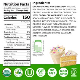 Orgain Organic Vegan Protein Powder, Birthday Cake - 21g Plant Based Protein, 7g Prebiotic Fiber, Low Net Carb, No Lactose Ingredients, No Added Sugar, Non-GMO, for Shakes & Smoothies, 1.02 lb