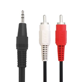 F-Factory Audio Cable, 0.14 inch (3.5 mm), Stereo Mini Plug, RCA (Pin Plug) x 2 (Red / White) 3.3 ft (1 m) Audio Conversion Cable, 3.9 ft (1.0 m) B-2