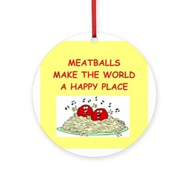CafePress Meatballs Round 4" MDF Holiday Ornament