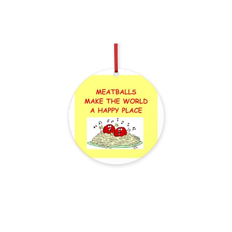 CafePress Meatballs Round 4" MDF Holiday Ornament