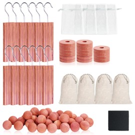 Cedar Blocks for Clothes Storage 80Pcs, Cedar Ball and Chips for Closets and Drawers,Natural Cedarwood for Closets, Fresh Scented Sachets