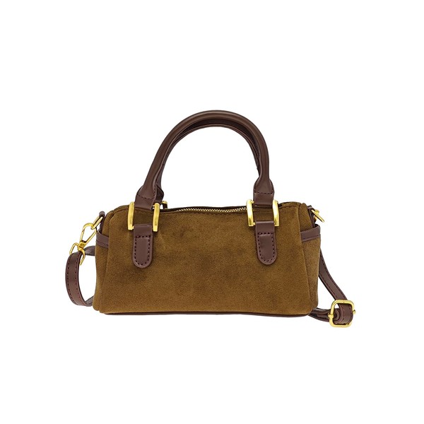 COOLOYA Women's Top Handle Handbags Retro Suede Y2k Bowling Bag