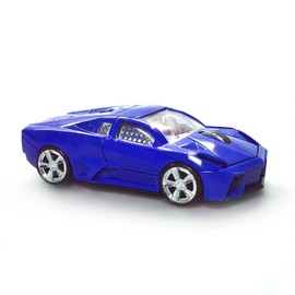 Wireless Mouse Sports Car Shaped 2.4GHz LED Light Glossy Decoration Desktop Laptop Computer Mouse Optical Mice (Blue)