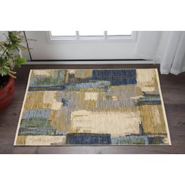 Homeroots 2' X 3' Blue And Green Abstract Area Rug With Fringe
