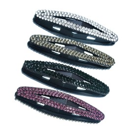 Pack of 4 Glitter Rhinestone Hair Clips Women, Snap Hair Clip Hair Clips, Non-Slip, Hair Accessories Headpiece for Girls and Women, Hair Accessory, for Party, Wedding, Birthday, Makeup, Random Colour