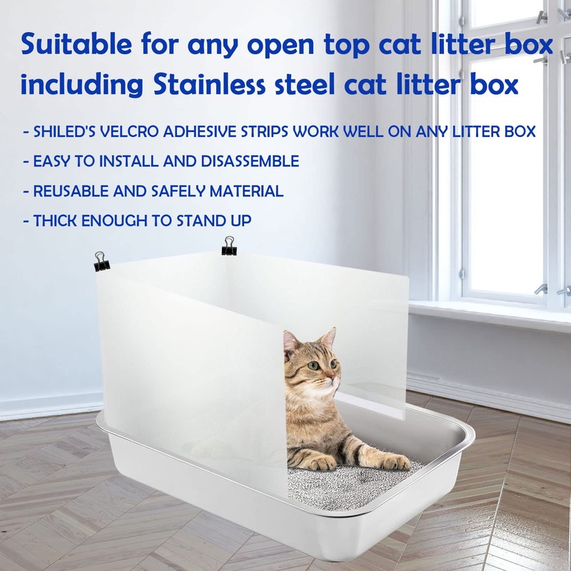 3 Pcs Cat Litter Box Pee Shields, Easy Clean Anti-Splashing