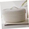 Mobestech Nordic Style Woven Basket with Lid Versatile Cotton Rope