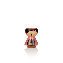 Lucie Kaas Borkfold Collection BF02RU Egg Cup in the Shape of a Boy Rufus Made of Beech Wood, Hand-Painted, Height: 6 cm, Multi-Colour, Height: 6 cm