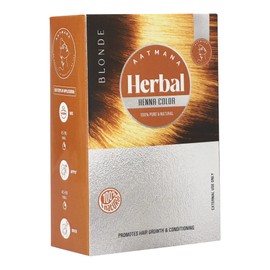 AATMANA Herbal Blonde Henna Hair Colour with Goodness of 9 Herbs Blonde Henna Mehndi for Hair, Make Hair Soft & Shiner Natural Hair Colour for Men & Women 100 g