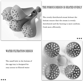 Silicone Egg Boiler Rack for Making Soft or Hard Boiled Eggs, Storage and Egg Rack, Holds 4 Eggs, Kitchen Egg Boiler Gadget