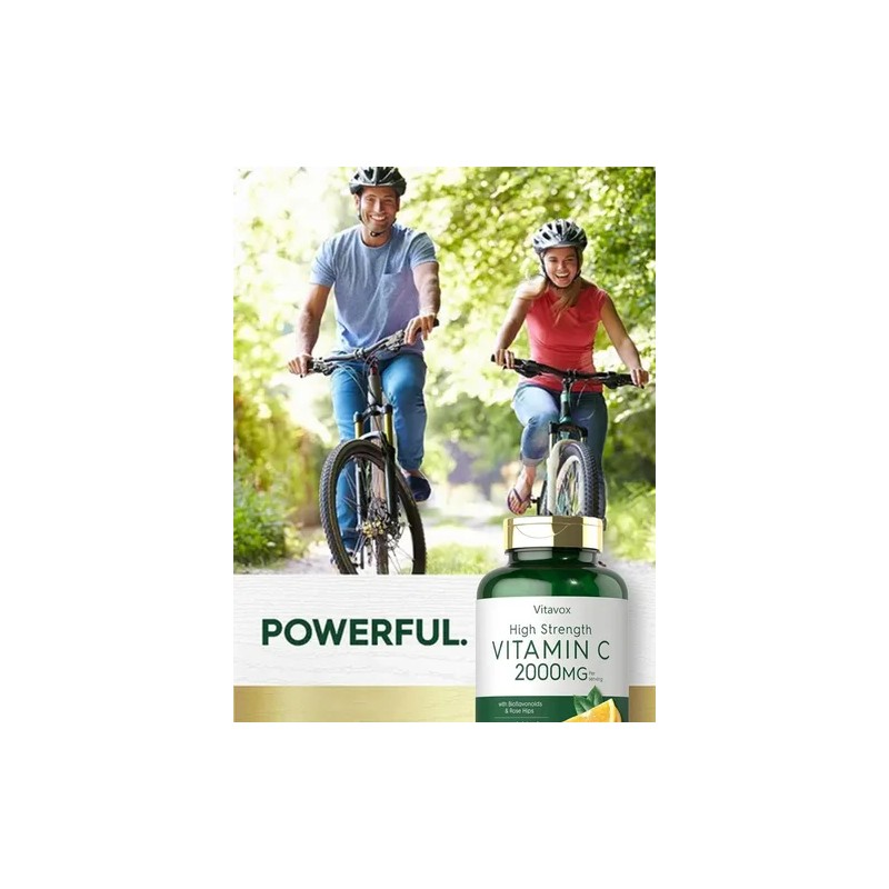 Vitamin C 2000mg | With Rose Hips | 150 Caplets|non-gmo