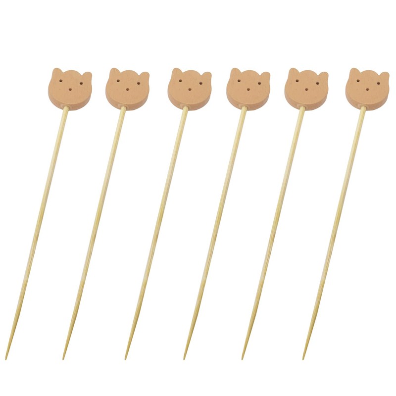 Honbay 100PCS Cute Cat Bear Cocktail Picks Sticks Party Food