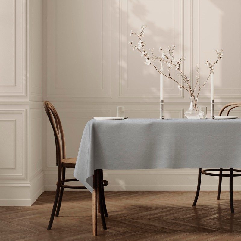 Extra Large Rectangular Fabric Tablecloth 150x250cm 59"x98" Light Grey