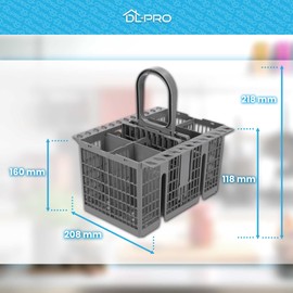 DL-pro Universal Dishwasher Cutlery Basket 20.8 x 16 cm Suitable for Many Standard Dishwashers such as Whirlpool Bauknecht Indesit Hotpoint Robust Design Ideal for Clean Cutlery