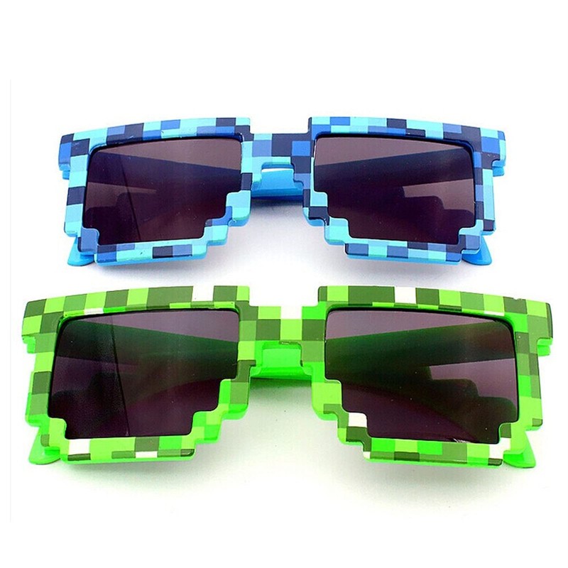 Trendy Sunglasses Small Sunglasses Mosaic Men Women Pixel Glasses Novelty