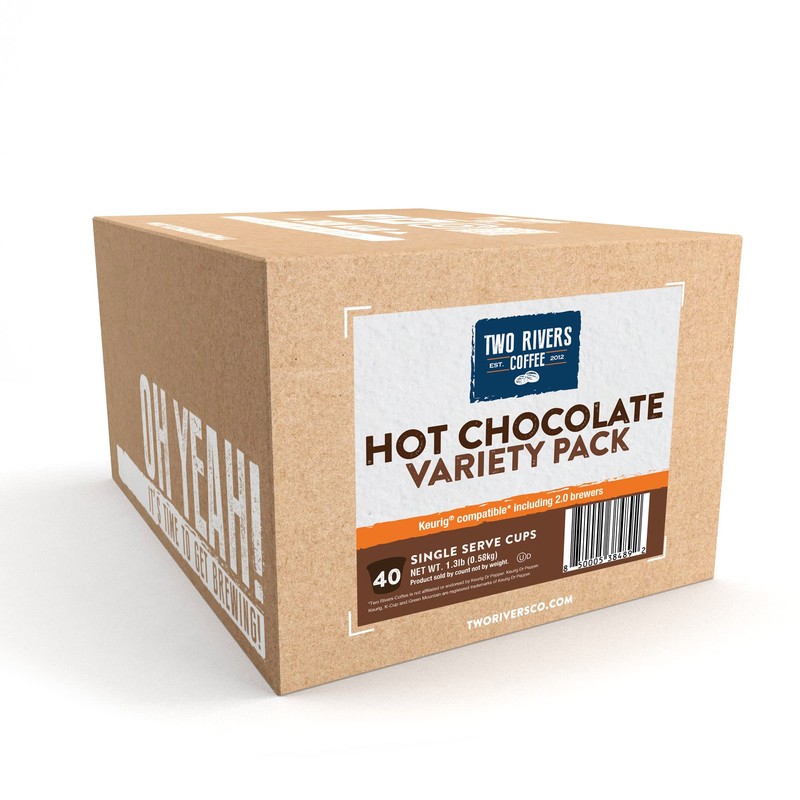 Two Rivers Coffee Hot Chocolate Pods Single Serve Cocoa Variety